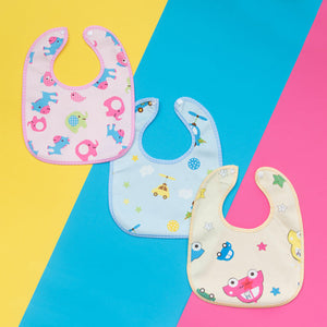 Elephant Car Print Bib - Set of 3 Bibs June Trading
