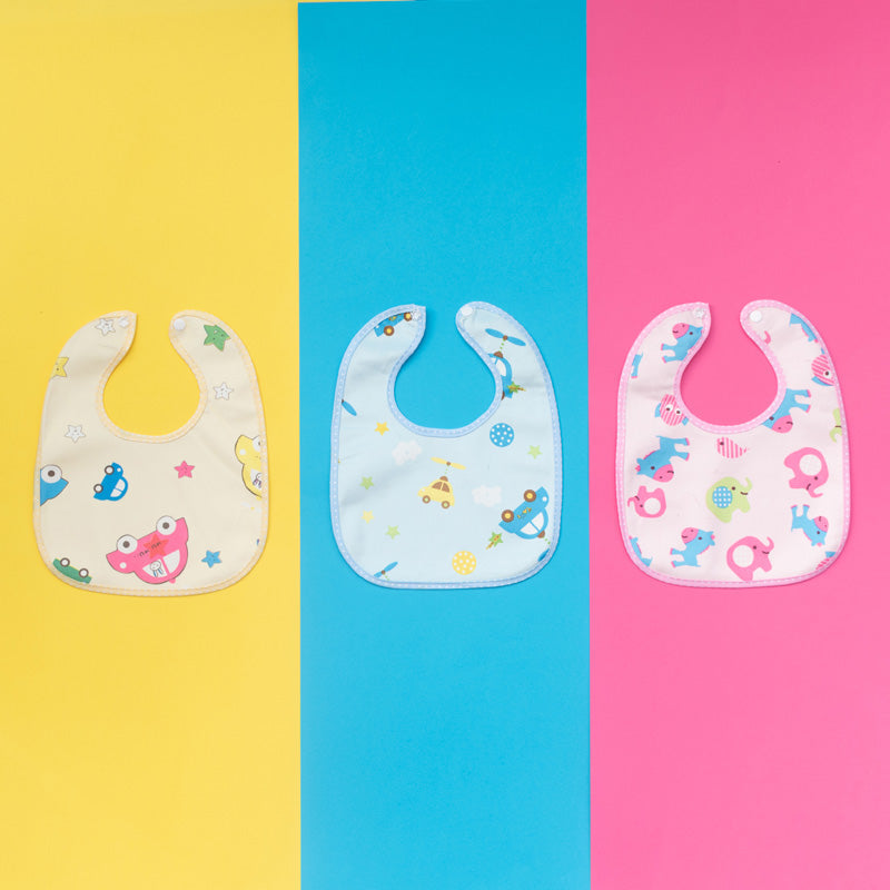 Elephant Car Print Bib - Set of 3 Bibs June Trading