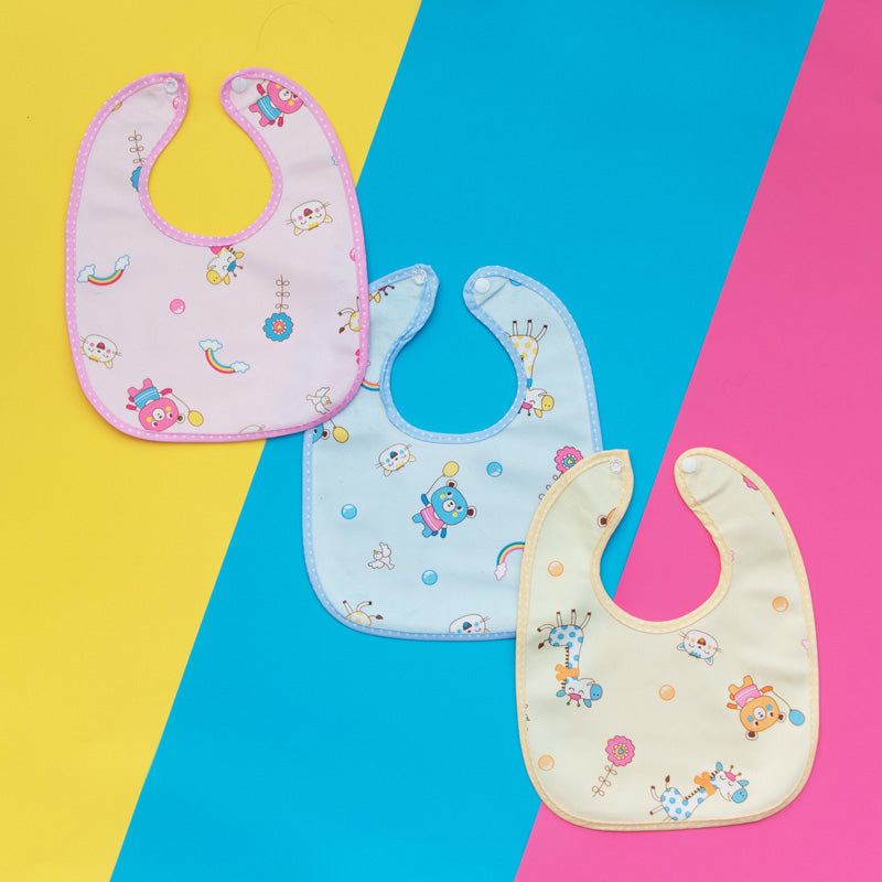 Giraffe Print Bib - Set of 3 Bibs June Trading