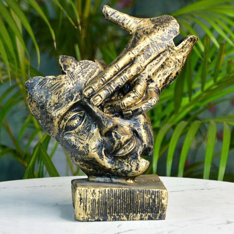 Sowpeace Resin Hand-on-Face Sculpture – Trendy Home Decor Accent & Unique Gift Idea