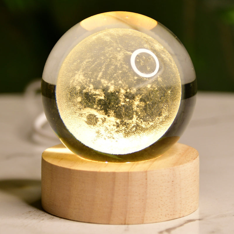 Sowpeace Luna Sphere: Enchanting Crystal Ball Lamp With Moon Glow