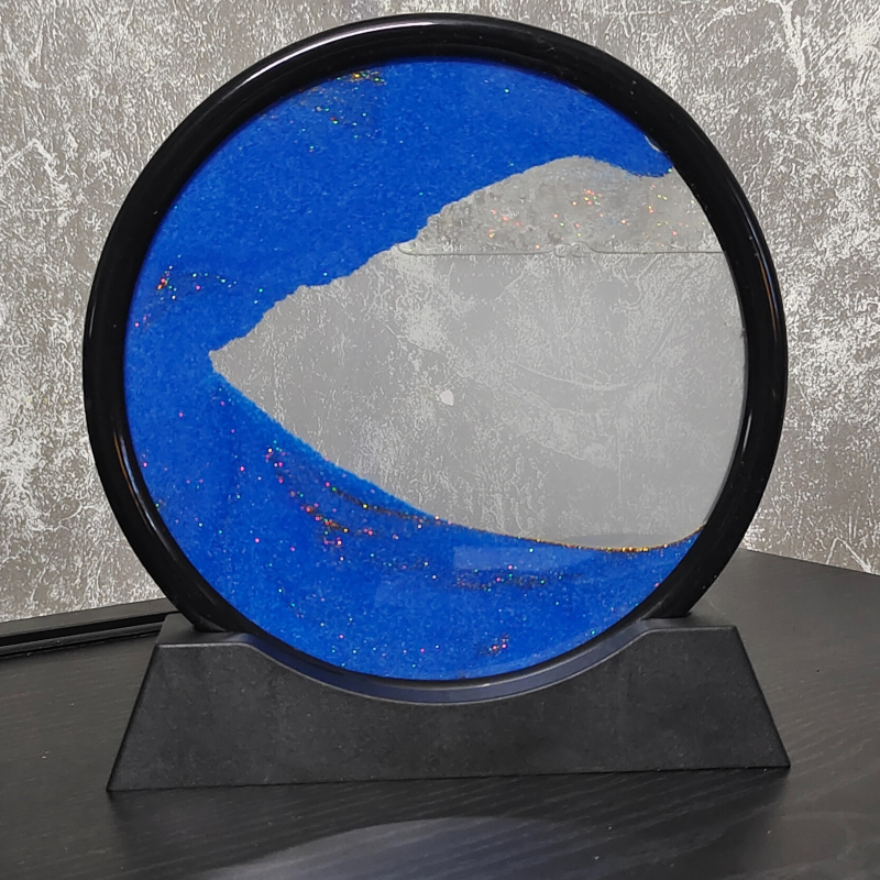 Sowpeace Circular Glass Sand Art Small– Elegant Moving Sand Sculpture for Trendy Home Decor & Gifts
