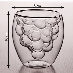 Intricate Grape Shaped Double Walled Glass Glasses June Trading