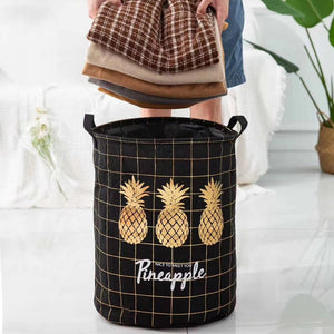 Pineapple Print Laundry Basket Laundry Bag June Trading