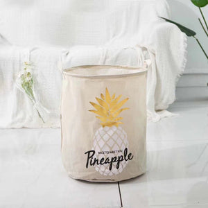 Pineapple Print Laundry Basket Laundry Bag June Trading Pineapple - Beige