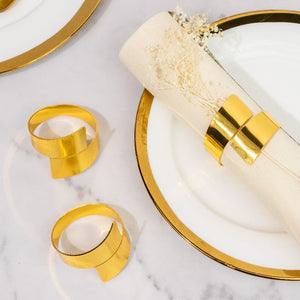 Urbane Gold Napkin Rings (Set of 6) Napkin Rings June Trading
