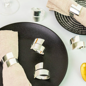 Urbane Silver Napkin Rings (Set of 6) Napkin Rings June Trading