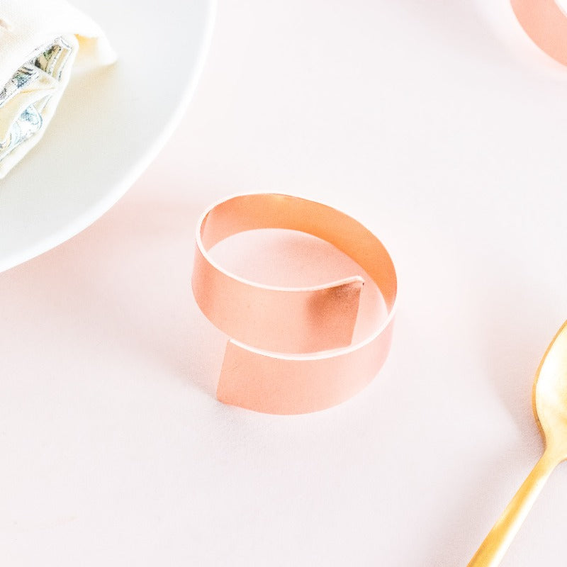 Urbane Rose Gold Napkin Rings (Set of 6) Napkin Rings June Trading