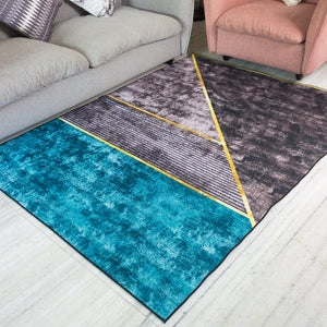 Azure Blue Abstract Modern Home Large Carpet Carpets June Trading