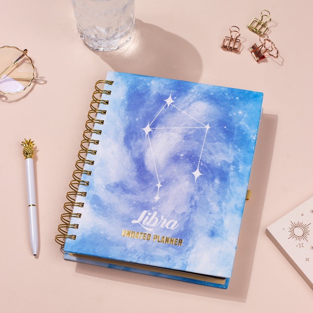 Undated Yearly Planner - Libra (2023 Collection) + Ultimate Sticker Book Undated Planners June Trading