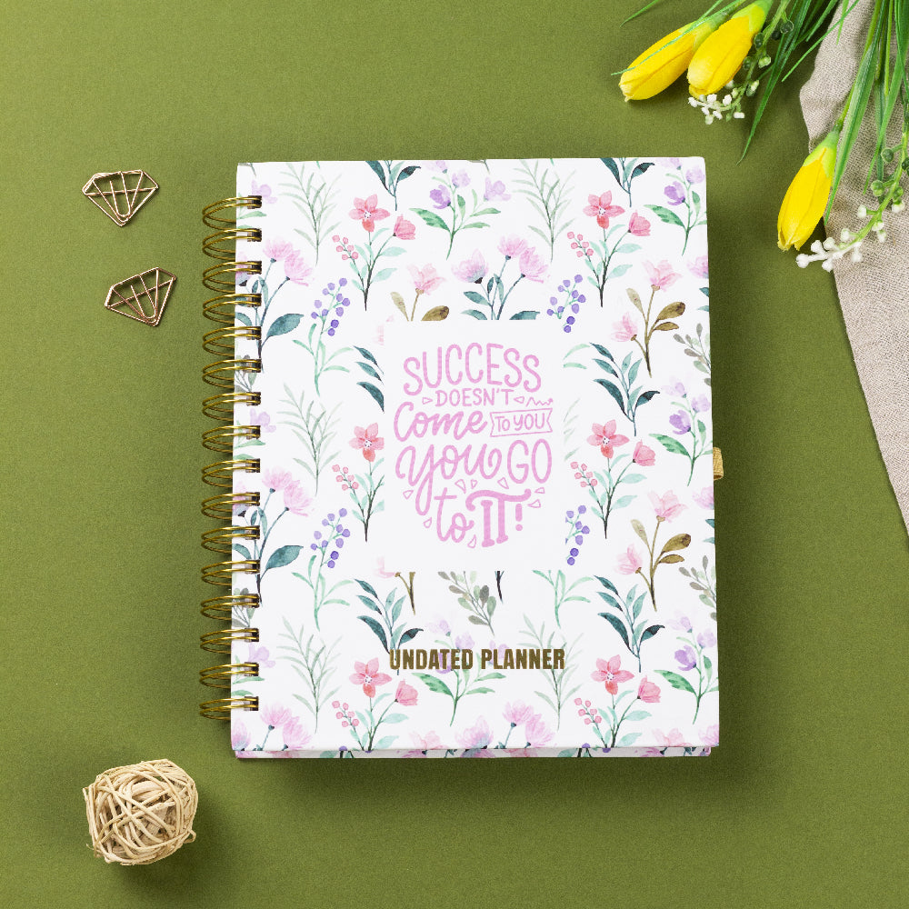 Undated Yearly Planner - You Go To Success (2023 Collection) + Ultimate Sticker Book Undated Planners June Trading