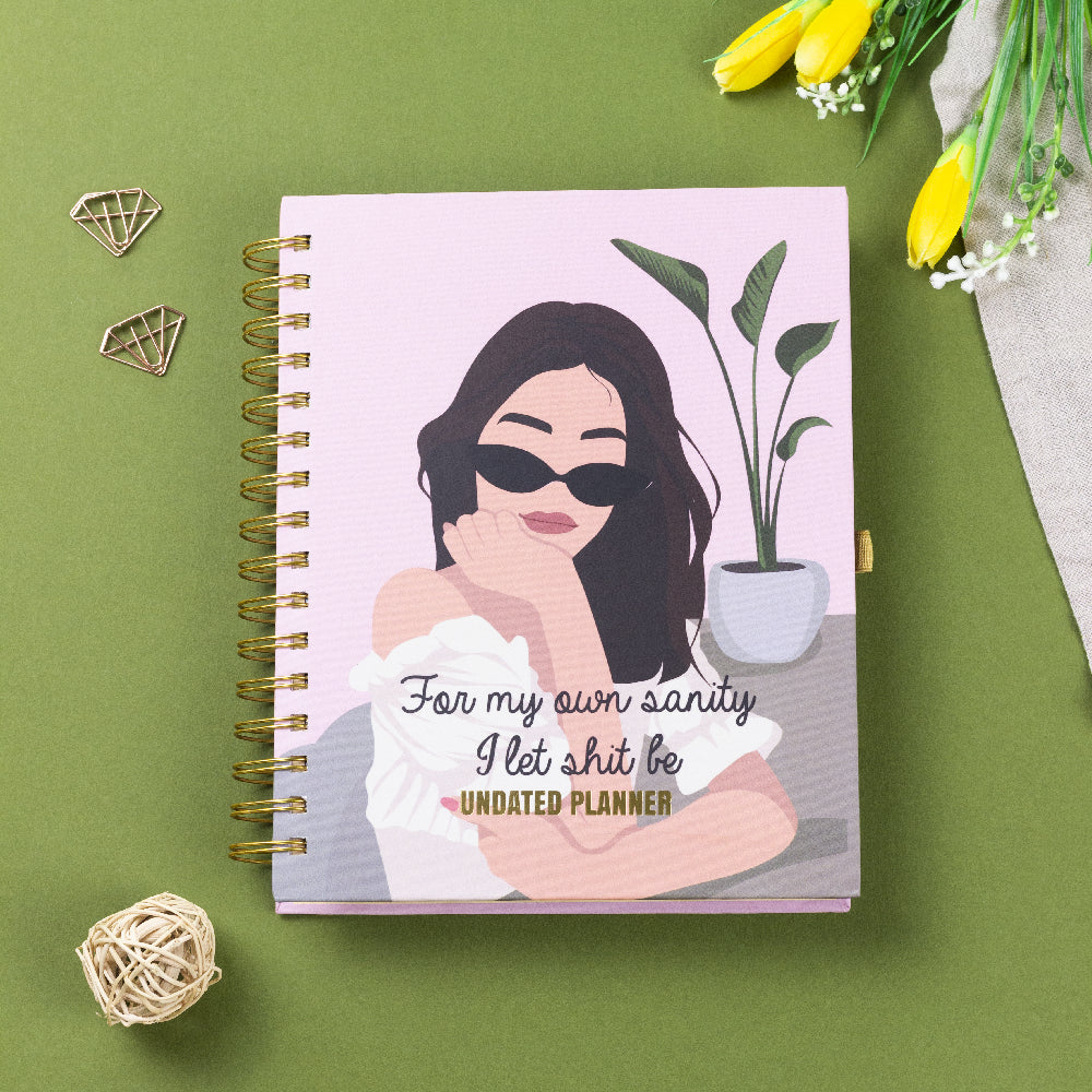 Undated Yearly Planner - Let Sh*t Be (2023 Collection) + Ultimate Sticker Book Undated Planners June Trading