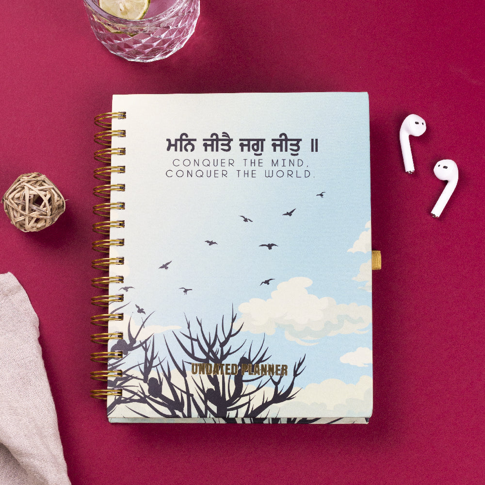 Undated Yearly Planner - Conquer The World (2023 Collection) + Ultimate Sticker Book Undated Planners June Trading