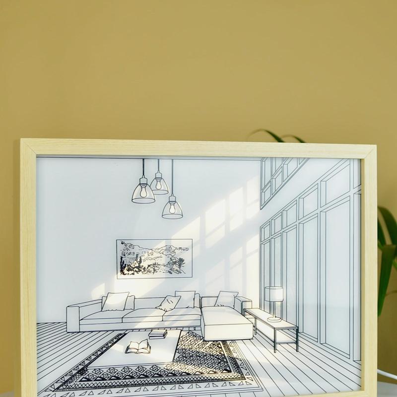 Sowpeace Illuminated Landscape Sofa Frame – LED Decor Photo Frame for Stylish Home Interiors & Gifts