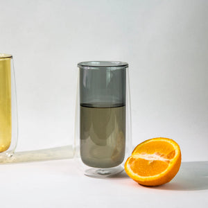 Premium Tinted Double Walled Glass Glasses June Trading Stone Grey
