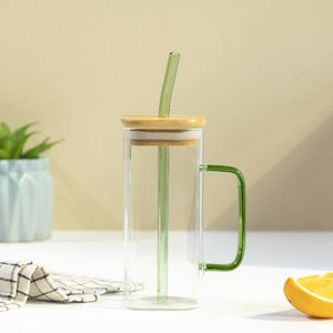 Play It Cool Glass Can With Straw & Lid Glasses June Trading Forest Green