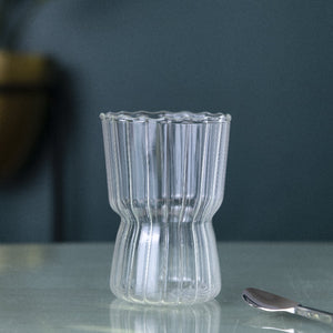 Silvia Ribbed Glass Glasses June Trading Swirl Small