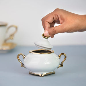 Aurulent Accent Sugar Bowl & Lid Milk Pourer June Trading