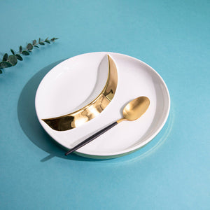 Aurulent Tone Two Sectioned Plate Serving Plates June Trading