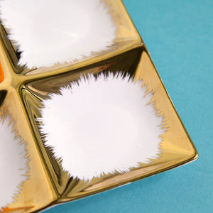 Aurulent Pattern 4 Sectioned Snack Platter Serving Plates June Trading