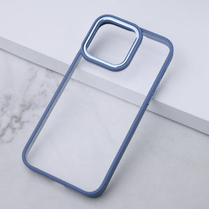 Apple iPhone 14 Pro Acrylic Edge Metallic Transparent Case Mobile Phone Cases June Trading Steel Blue
