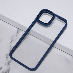 Apple iPhone 14 Acrylic Edge Metallic Transparent Case Mobile Phone Cases June Trading Navy Blue