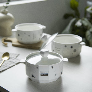 Nordic Shapes Ceramic Casserole With Lid Casserole June Trading