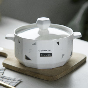 Nordic Shapes Ceramic Casserole With Lid Casserole June Trading Classy Triangles