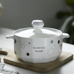 Nordic Shapes Ceramic Casserole With Lid Casserole June Trading Suave Pentagon