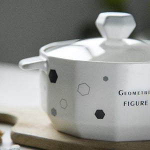 Nordic Shapes Ceramic Casserole With Lid Casserole June Trading