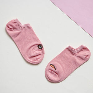 Cute Bear Pink Socks Women Sock ERL