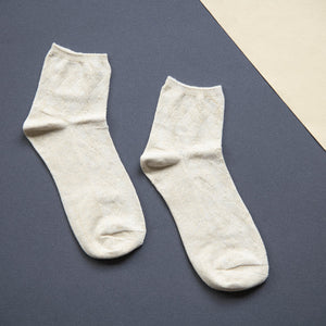 Eggshell White Solid Socks Men Sock ERL