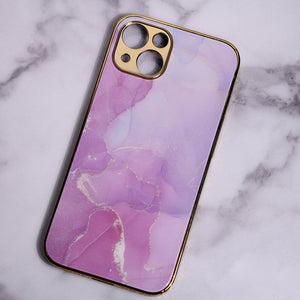 Marble Pattern Rose Gold Edge iPhone 14 Case iPhone 14 June Trading Blush Pink
