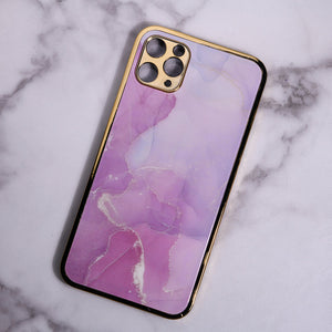 Marble Pattern Rose Gold Edge iPhone 11 Pro Case iPhone 11 Pro June Trading Blush Pink