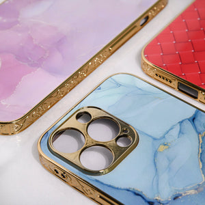 Marble Pattern Rose Gold Edge iPhone 14 Pro Max Case iPhone 14 Pro Max June Trading