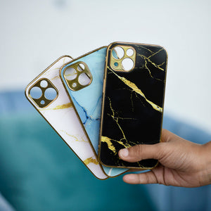 Marble Pattern Rose Gold Edge iPhone 14 Case iPhone 14 June Trading