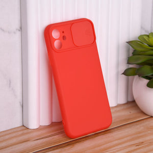 Solid Colour Silicon Case With Camera Slider For Apple iPhone 11 iPhone 11 June Trading Rouge Red