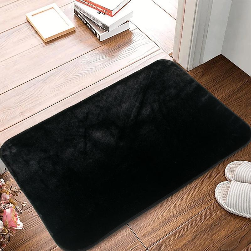 Velvet Plush Comfort Pitch Black Room Mat (100% Anti-Slip)