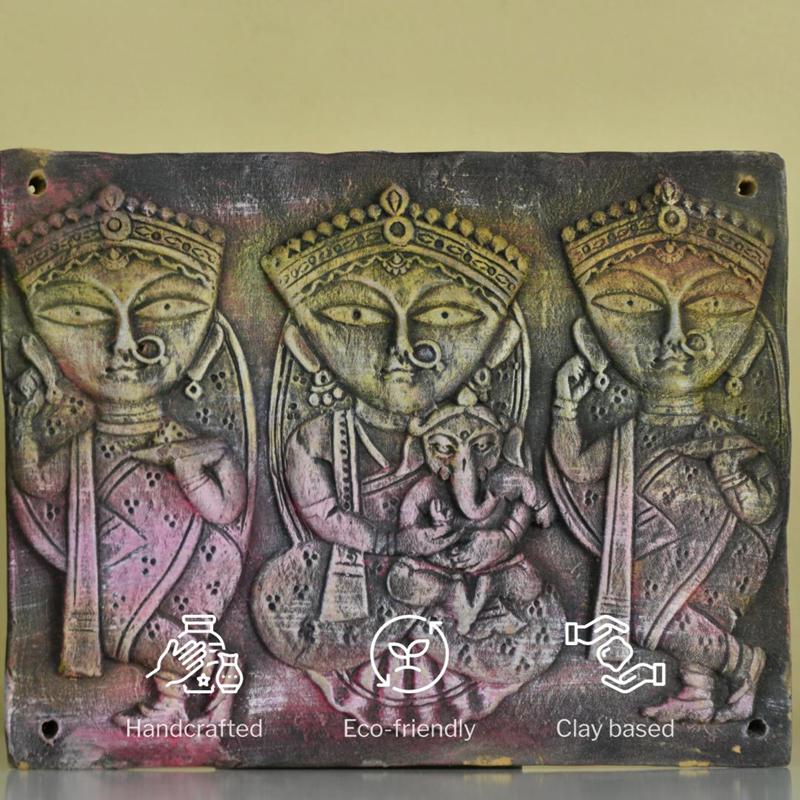 Sowpeace Premium Terracotta Jamini Roy Abstract Wall Art Decor