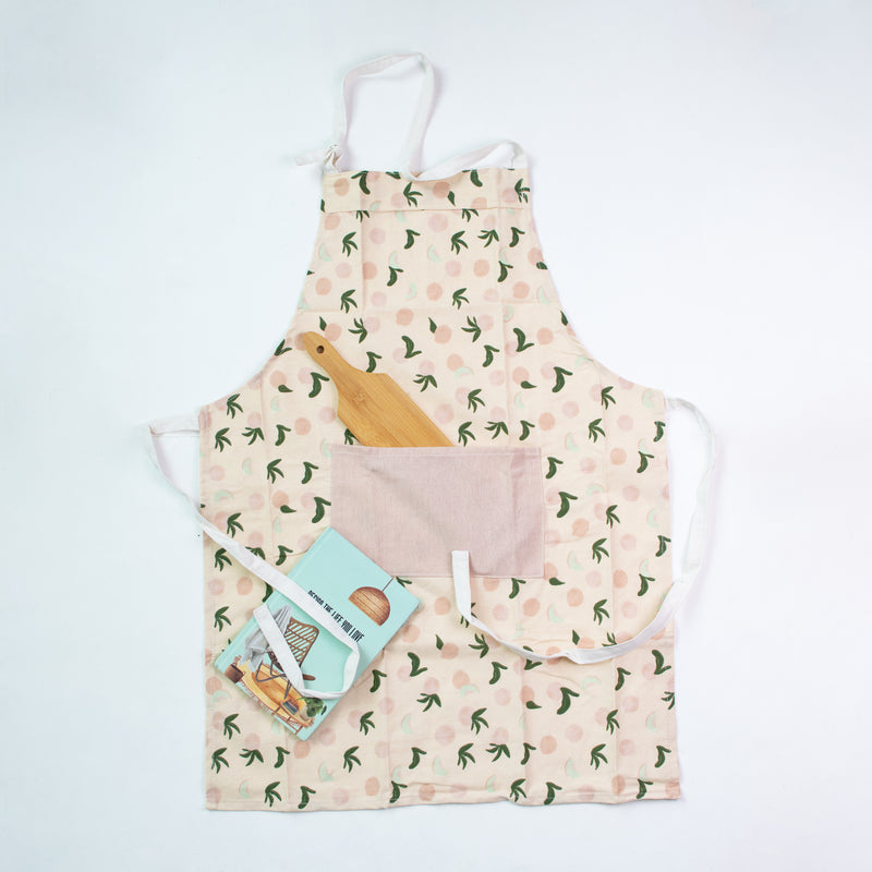 Peach Print Kitchen Apron Apron June Trading