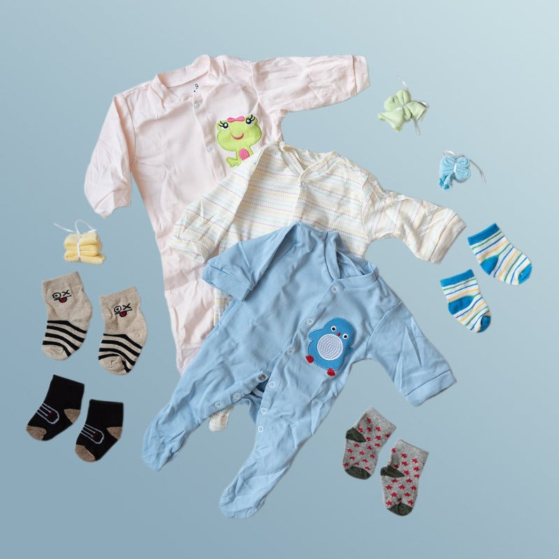 Baby Pretty Frog Print Romper Set - ( Pack of 10 ) Baby Gift Set June Trading