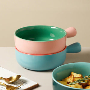 Ceramic Bowl with Handle Serving Bowls June Trading