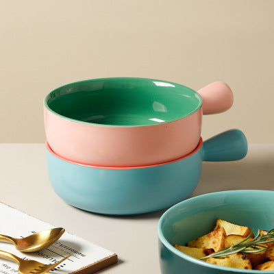 Ceramic Bowl with Handle Serving Bowls June Trading