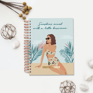 Undated Yearly Planner - Sunshine & A Little Hurricane (2023 Collection) + Ultimate Sticker Book Undated Planners June Trading