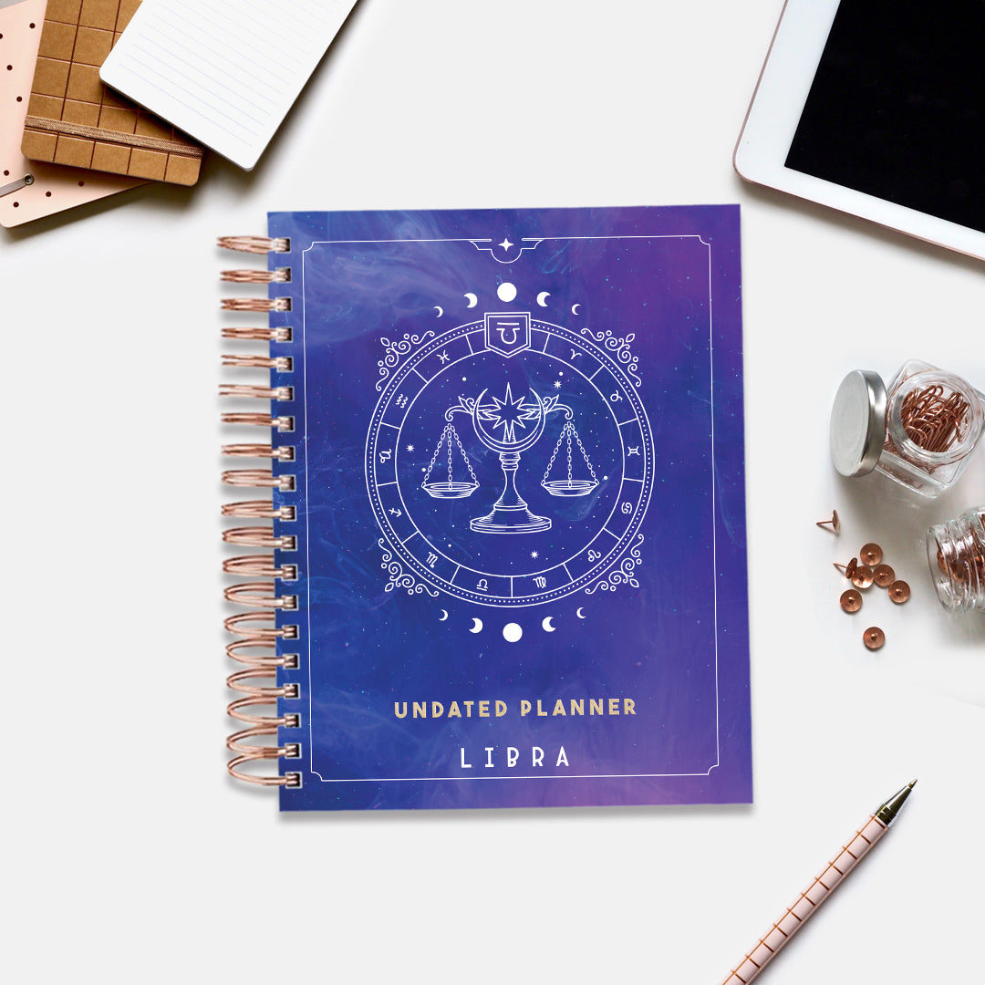 Undated Yearly Planner - Libra + Ultimate Sticker Book