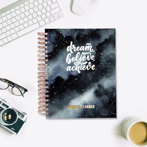 Undated Yearly Planner - Dream, Believe, Achieve Undated Planners June Trading