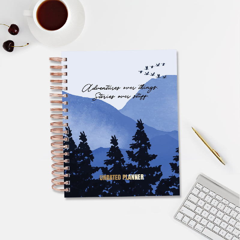 Undated Yearly Planner - Adventures Over Things Undated Planners June Trading