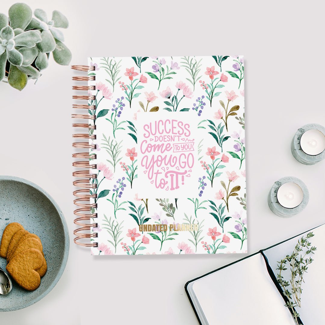 Undated Yearly Planner - You Go To Success (2023 Collection) + Ultimate Sticker Book Undated Planners June Trading