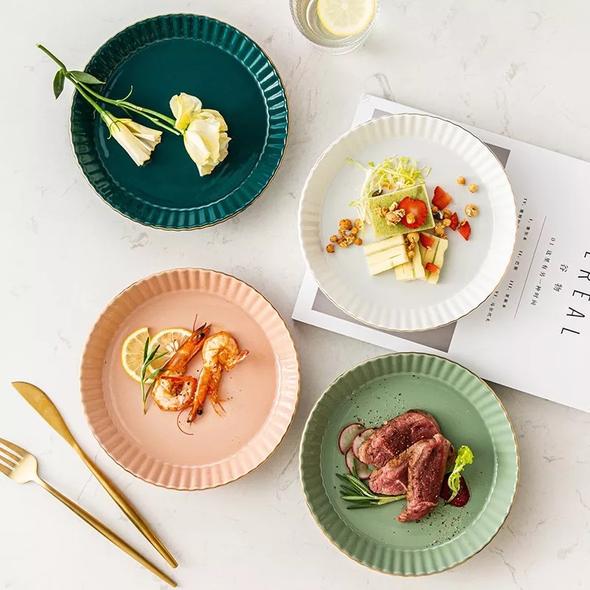 Pastel Ceramic Appetizer/Dessert Plates Snack Plate June Trading