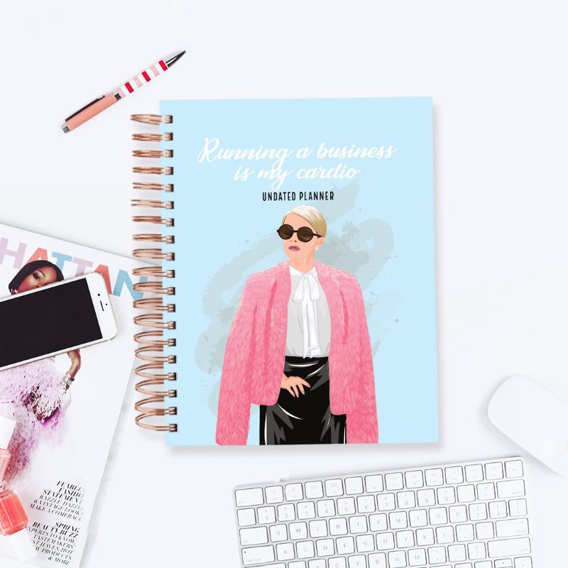 Undated Yearly Planner - Business Is My Cardio Undated Planners June Trading